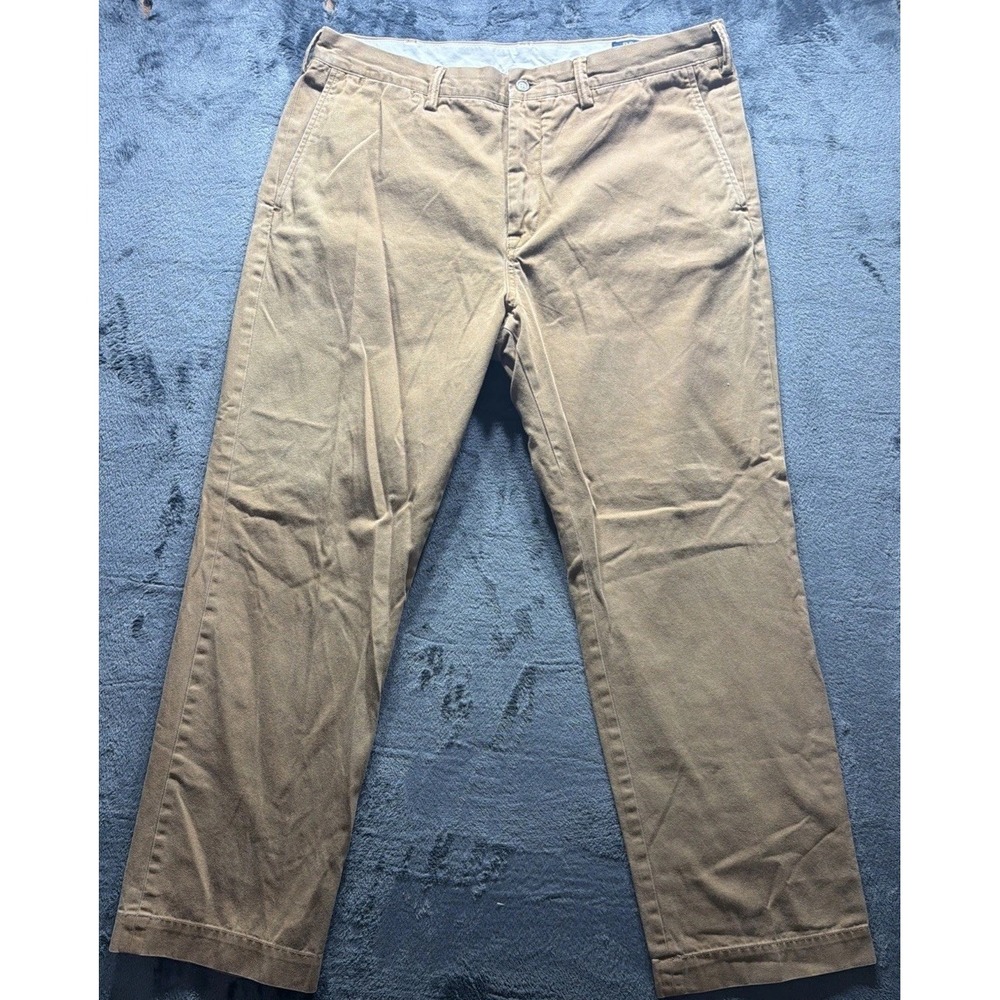 Polo Ralph Lauren Classic Fit The Polo Chino Pants 36x30 Brown Mens Flat Front.
